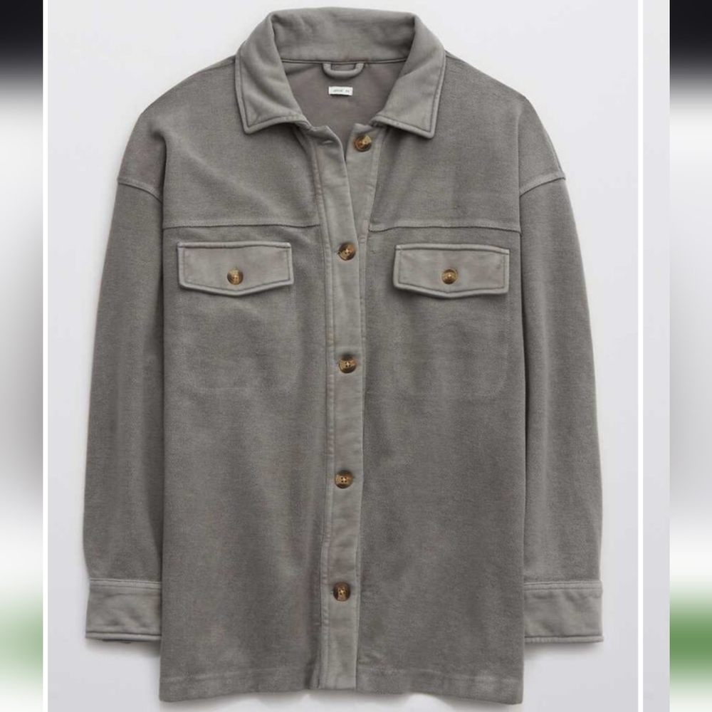 aerie gray Shacket